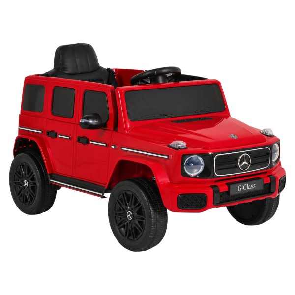 Mașină Electrică Mercedes-Benz G580 Red pentru Copii, 12V, Telecomandă 2.4 GHz, Bluetooth, Scaun din Piele, Anvelope EVA, 3-8 Ani