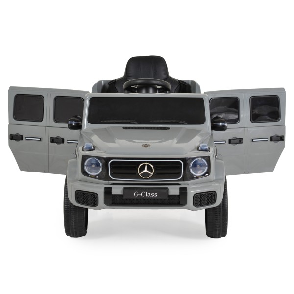 Mașină Electrică Mercedes-Benz G580 Grey pentru Copii, 12V, Telecomandă 2.4 GHz, Bluetooth, Scaun din Piele, Anvelope EVA, 3-8 Ani