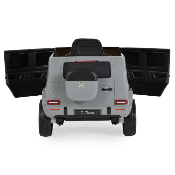 Mașină Electrică Mercedes-Benz G580 Grey pentru Copii, 12V, Telecomandă 2.4 GHz, Bluetooth, Scaun din Piele, Anvelope EVA, 3-8 Ani
