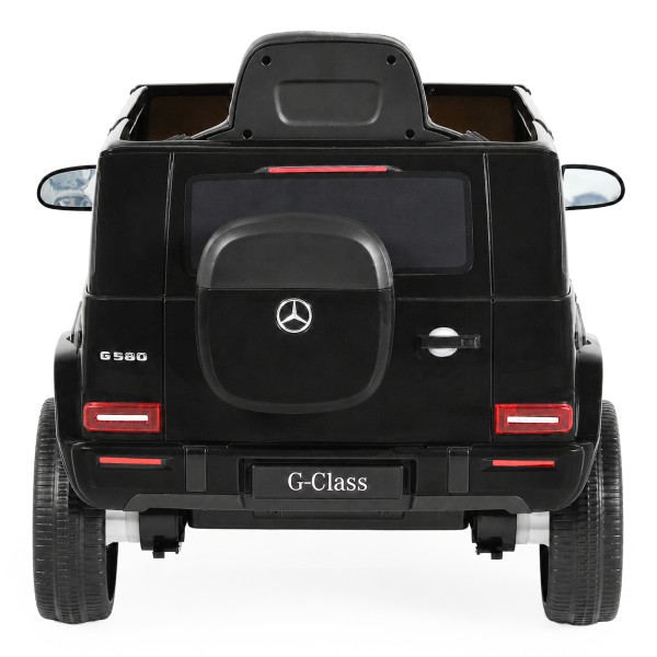 Mașină Electrică Mercedes-Benz G580 Black pentru Copii, 12V, Telecomandă 2.4 GHz, Bluetooth, Scaun din Piele, Anvelope EVA, 3-8 Ani