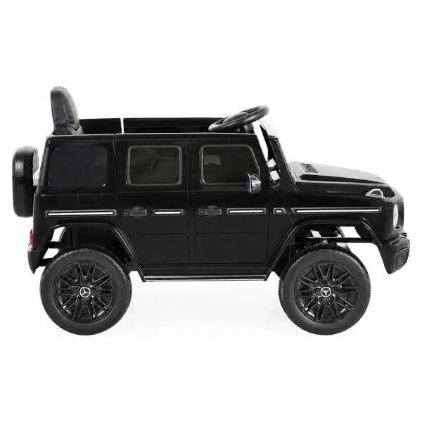 Mașină Electrică Mercedes-Benz G580 Black pentru Copii, 12V, Telecomandă 2.4 GHz, Bluetooth, Scaun din Piele, Anvelope EVA, 3-8 Ani