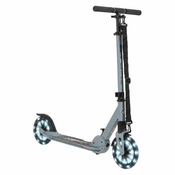 Trotinetă Pliabilă Byox Urban Junior Blue, Roți LED 180mm, Suspensie Față, Rulmenți ABEC-7, Ghidon Reglabil, 6-12 Ani, Max 80 kg