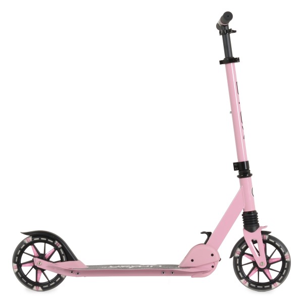 Trotinetă Pliabilă Byox Urban Junior Pink, Roți LED 180mm, Suspensie Față, Rulmenți ABEC-7, Ghidon Reglabil, 6-12 Ani, Max 80 kg