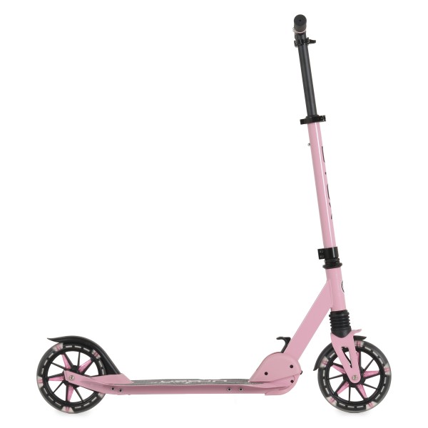 Trotinetă Pliabilă Byox Urban Junior Pink, Roți LED 180mm, Suspensie Față, Rulmenți ABEC-7, Ghidon Reglabil, 6-12 Ani, Max 80 kg