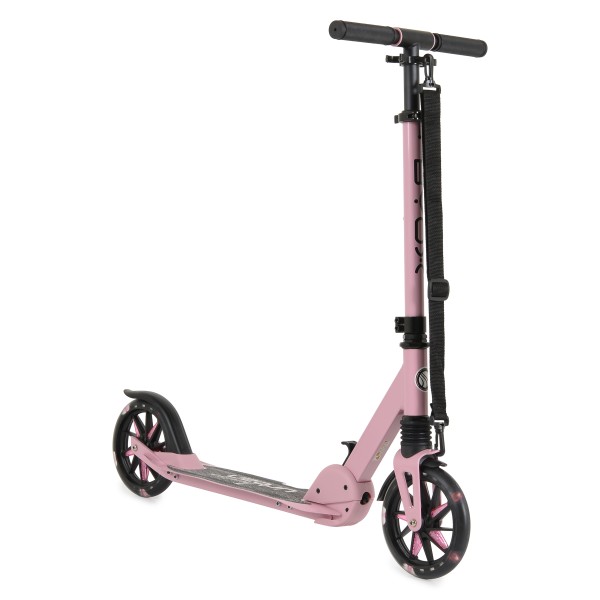 Trotinetă Pliabilă Byox Urban Junior Pink, Roți LED 180mm, Suspensie Față, Rulmenți ABEC-7, Ghidon Reglabil, 6-12 Ani, Max 80 kg