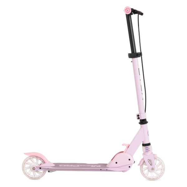 Trotinetă Pliabilă Byox ManiaPro Pink, Roți LED 125mm, Frână Dublă, Suspensie Față, Ghidon Reglabil, 5+ Ani, Max 50 kg