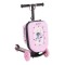Trotinetă 2în1 Byox ScooterBox Pink, Geantă Depozitare Extensibilă, Compartiment Desen A5, Roți LED, Ghidon Reglabil, 2-5 Ani