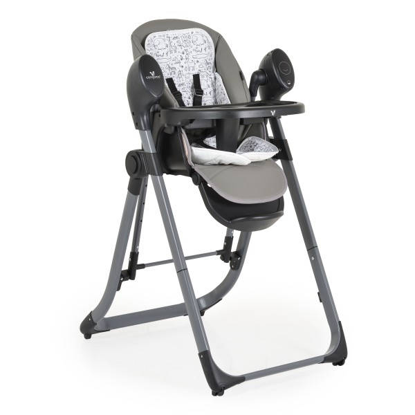 Scaun de Masa 2în1 cu Leagăn Electric Cangaroo Nirvana Grey, 5 Viteze, Telecomandă, 12 Melodii + 5 Sunete, Senzor Mișcare, 0-15 kg