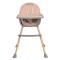 Scaun de Masă 2în1 Moni Biscotti Pink, Tapițerie PU, Ham 5 Puncte, Tavă Dublă Detașabilă, 6 Luni – 20 kg