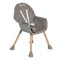 Scaun de Masă 2în1 Moni Biscotti Grey, Tapițerie PU, Ham 5 Puncte, Tavă Dublă Detașabilă, 6 Luni – 20 kg