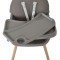 Scaun de Masă 2în1 Moni Biscotti Grey, Tapițerie PU, Ham 5 Puncte, Tavă Dublă Detașabilă, 6 Luni – 20 kg