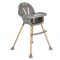 Scaun de Masă 2în1 Moni Biscotti Grey, Tapițerie PU, Ham 5 Puncte, Tavă Dublă Detașabilă, 6 Luni – 20 kg