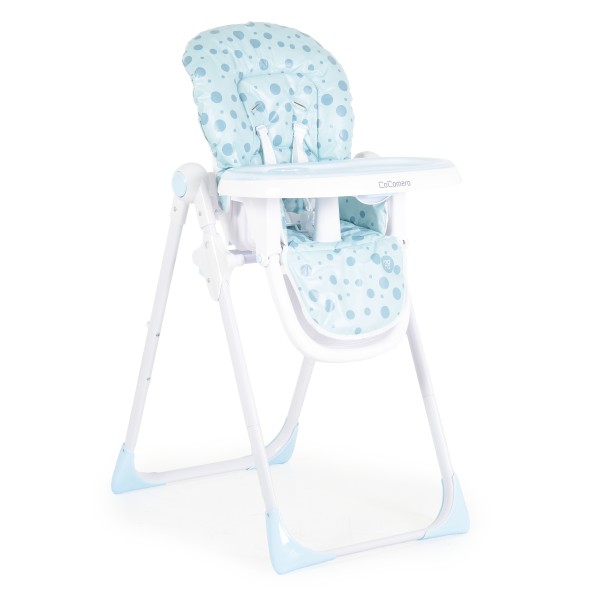 Scaun de Masă Moni Cocomero Blue, 5 Niveluri Înălțime, Spătar 3 Poziții, Tavă Dublă Detașabilă, Ham 5 Puncte, Bară Siguranță, 6 Luni – 15 kg