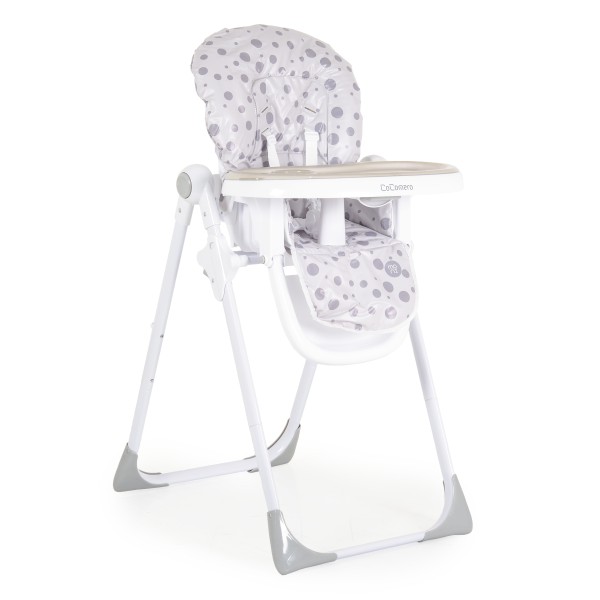 Scaun de Masă Moni Cocomero Grey, 5 Niveluri Înălțime, Spătar 3 Poziții, Tavă Dublă Detașabilă, Ham 5 Puncte, Bară Siguranță, 6 Luni – 15 kg