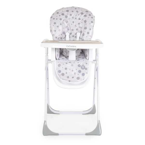 Scaun de Masă Moni Cocomero Grey, 5 Niveluri Înălțime, Spătar 3 Poziții, Tavă Dublă Detașabilă, Ham 5 Puncte, Bară Siguranță, 6 Luni – 15 kg