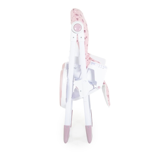 Scaun de Masă Moni Cocomero Pink, 5 Niveluri Înălțime, Spătar 3 Poziții, Tavă Dublă Detașabilă, Ham 5 Puncte, Bară Siguranță, 6 Luni – 15 kg
