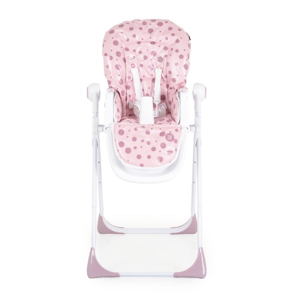 Scaun de Masă Moni Cocomero Pink, 5 Niveluri Înălțime, Spătar 3 Poziții, Tavă Dublă Detașabilă, Ham 5 Puncte, Bară Siguranță, 6 Luni – 15 kg