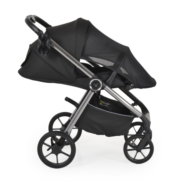 Carucior 3 in 1 Cangaroo Unique Black, 0-4 ani, 22 kg, landou, scaun auto i-Size 40-87 cm, reversibil