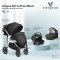 Carucior 3 in 1 Cangaroo Unique Black, 0-4 ani, 22 kg, landou, scaun auto i-Size 40-87 cm, reversibil