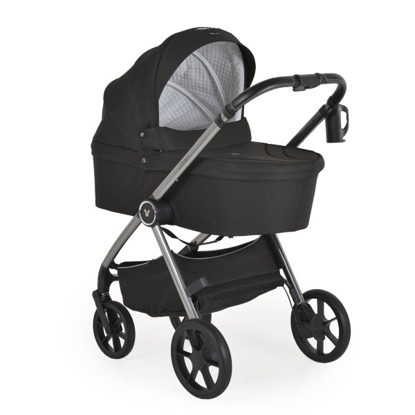Carucior 3 in 1 Cangaroo Unique Black, 0-4 ani, 22 kg, landou, scaun auto i-Size 40-87 cm, reversibil
