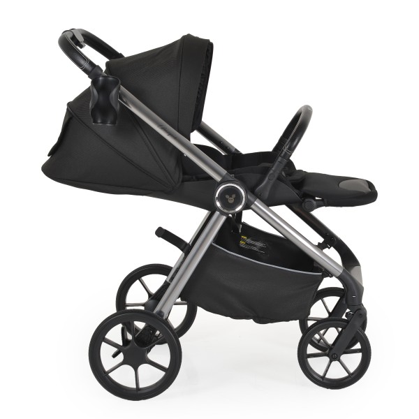 Carucior 3 in 1 Cangaroo Unique Black, 0-4 ani, 22 kg, landou, scaun auto i-Size 40-87 cm, reversibil