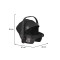Carucior 3 in 1 Cangaroo Unique Black, 0-4 ani, 22 kg, landou, scaun auto i-Size 40-87 cm, reversibil