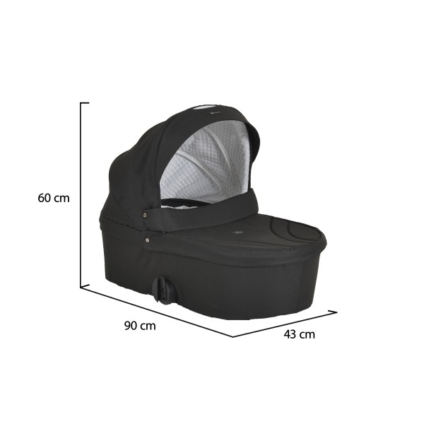 Carucior 3 in 1 Cangaroo Unique Black, 0-4 ani, 22 kg, landou, scaun auto i-Size 40-87 cm, reversibil