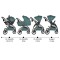 Carucior 3 in 1 Cangaroo Unique Green, 0-4 ani, 22 kg, landou, scaun auto i-Size 40-87 cm, reversibil