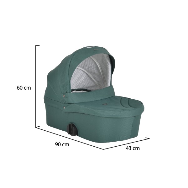 Carucior 3 in 1 Cangaroo Unique Green, 0-4 ani, 22 kg, landou, scaun auto i-Size 40-87 cm, reversibil