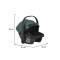 Carucior 3 in 1 Cangaroo Unique Green, 0-4 ani, 22 kg, landou, scaun auto i-Size 40-87 cm, reversibil