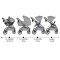 Carucior 3 in 1 Cangaroo Unique Silver, 0-4 ani, 22 kg, landou, scaun auto i-Size 40-87 cm, reversibil