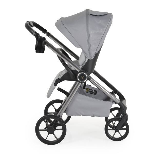 Carucior 3 in 1 Cangaroo Unique Silver, 0-4 ani, 22 kg, landou, scaun auto i-Size 40-87 cm, reversibil