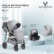 Carucior 3 in 1 Cangaroo Unique Silver, 0-4 ani, 22 kg, landou, scaun auto i-Size 40-87 cm, reversibil