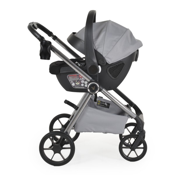 Carucior 3 in 1 Cangaroo Unique Silver, 0-4 ani, 22 kg, landou, scaun auto i-Size 40-87 cm, reversibil