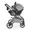 Carucior 3 in 1 Cangaroo Unique Silver, 0-4 ani, 22 kg, landou, scaun auto i-Size 40-87 cm, reversibil
