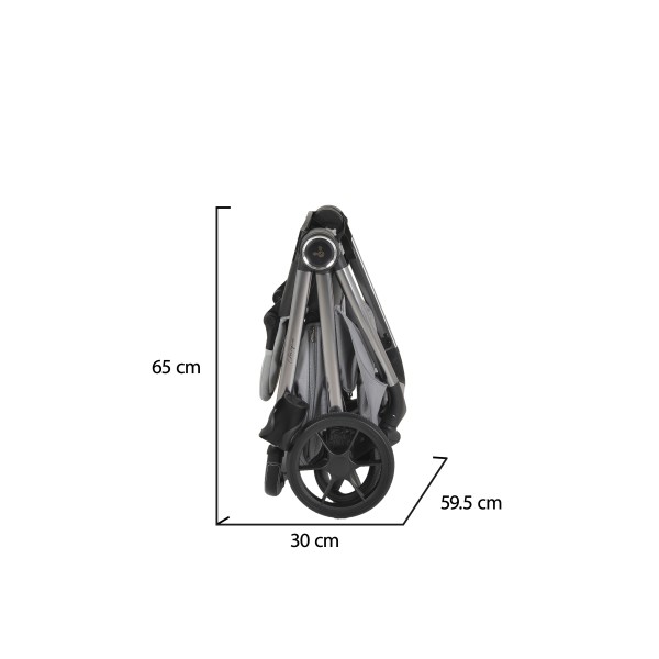 Carucior 3 in 1 Cangaroo Unique Silver, 0-4 ani, 22 kg, landou, scaun auto i-Size 40-87 cm, reversibil