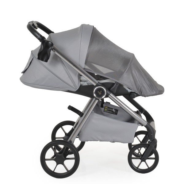 Carucior 3 in 1 Cangaroo Unique Silver, 0-4 ani, 22 kg, landou, scaun auto i-Size 40-87 cm, reversibil