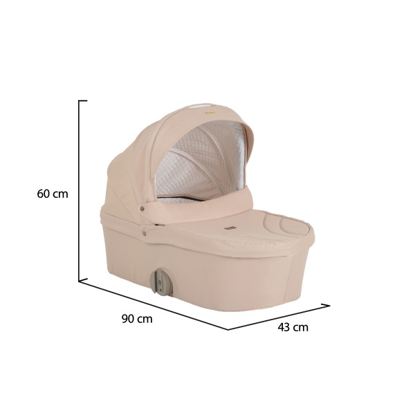 Carucior 3 in 1 Cangaroo Unique Beige, 0-4 ani, 22 kg, landou, scaun auto i-Size 40-87 cm, reversibil