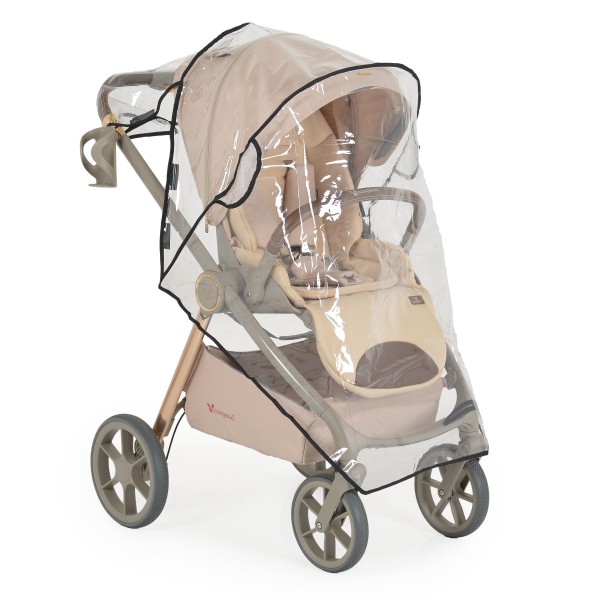 Carucior 3 in 1 Cangaroo Unique Beige, 0-4 ani, 22 kg, landou, scaun auto i-Size 40-87 cm, reversibil