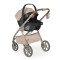 Carucior 3 in 1 Cangaroo Unique Beige, 0-4 ani, 22 kg, landou, scaun auto i-Size 40-87 cm, reversibil