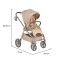 Carucior 3 in 1 Cangaroo Unique Beige, 0-4 ani, 22 kg, landou, scaun auto i-Size 40-87 cm, reversibil