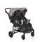 Carucior Gemeni Moni TwinGo Silver, 0-36 luni, 15 kg/copil, spatare independente, pliabil, roti PU 360°