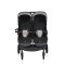 Carucior Gemeni Moni TwinGo Black, 0-36 luni, 15 kg/copil, spatare independente, pliabil, roti PU 360°