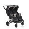 Carucior Gemeni Moni TwinGo Black, 0-36 luni, 15 kg/copil, spatare independente, pliabil, roti PU 360°