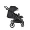Carucior Gemeni Moni TwinGo Black, 0-36 luni, 15 kg/copil, spatare independente, pliabil, roti PU 360°