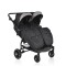 Carucior Gemeni Moni TwinGo Black, 0-36 luni, 15 kg/copil, spatare independente, pliabil, roti PU 360°