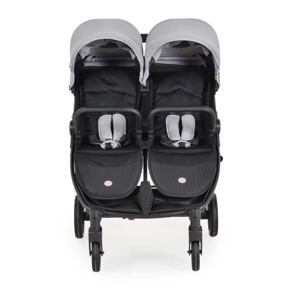 Carucior pliabil Gemeni Cangaroo 2Gether gray, 0-36 luni, 15 kg/copil, spatare reglabile, roti PU 360°
