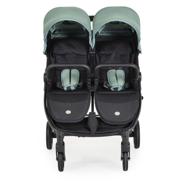 Carucior pliabil Gemeni Cangaroo 2Gether Green, 0-36 luni, 15 kg/copil, spatare reglabile, roti PU 360°