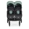 Carucior pliabil Gemeni Cangaroo 2Gether Green, 0-36 luni, 15 kg/copil, spatare reglabile, roti PU 360°