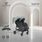 Carucior pliabil Gemeni Cangaroo 2Gether Green, 0-36 luni, 15 kg/copil, spatare reglabile, roti PU 360°